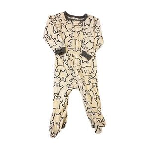 Gerber Cream and Gray Bear Print Kids Footie